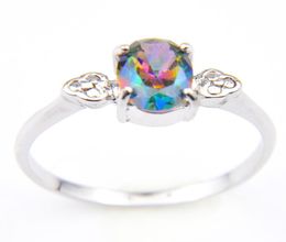 Luckyshine 6 Pcs Lot Oval Coloured Natural Mystic Topaz Gems Ring 925 Sterling Silver Wedding Family Friend Holiday Gift Rings Love6044665