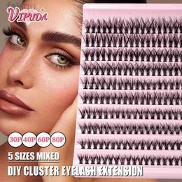 False Eyelashes Vipuda cluster eyelashes 3D fluffy eyelash DIY expansion ultra-thin comfort belt Wispy personal 8-16MIX d240508