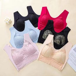 Bras Large Size Seamless Bra Big Breasts Show Small Thin Section Fat Girl Vest Type Anti-sagging Female No Steel Ring Lace Underwear