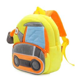 Backpacks Boys Backpack Cute Excavator Children Plush Backpack Kindergarten School Bag