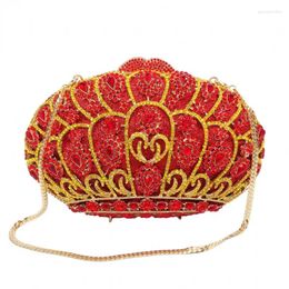 Totes XIYUAN Elegant Women Red Rhinestone Clutch Evening Bags Purses And Handbags Wedding Diamond Bridal Party Crystal