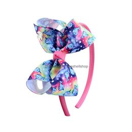 Headbands 9Pcs/Lot 4 Bows Cake Heart Whale Rainbow Grosgrain Ribbon Bow Hairband For Kids Handmade Hair Accessories 879 Drop Delivery Dhbru