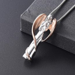 Angel Wing Fairy Cremation Jewellery for Ashes Stainless Steel Hold Loved Ones Ashes Keepsake Memorial Urn Necklace for Women Men Ur8850794