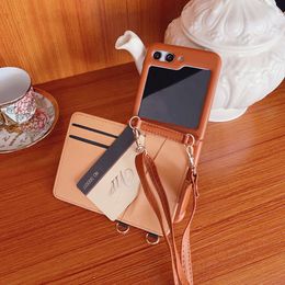 Suitable for Samsung Flip5 phone Flip 4 leather case, fashionable checkered crossbody FLIP3 folding machine protection, new model