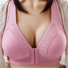 Bras Women's Front Buckle Breathable Bra Without Steel Rings Thin Section Gathering Receiving Breast Underwear Widening Strap