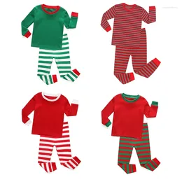 Clothing Sets Christmas Kid Baby Pajamas Xmas Stripe Sleepwear Long Sleeve Pants