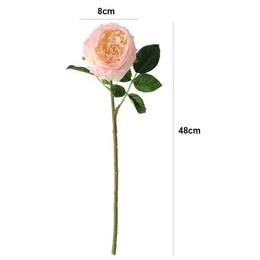 Decorative Flowers Wreaths 48cm Real Touch Peony Artificial Flowers Branches Rose Decor For Home Vase Wedding Christmas ValentinesGift Fake Flower bouquet