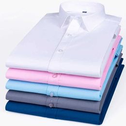 WM4N Men's Dress Shirts New High Quality Large Size S-8XL Men Social Dress Shirts Long Sled Classic Slim Fit Elegant Formal Shirt For Blouses Clothes d240507