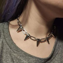 Chains Rivet Chokers Necklaces For Women Men Punk Goth Choker Black Spike Necklace Rock Gothic Chain Chocker Statement Jewelry Gifts