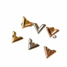 fi Design Stud Earrings 18k Rose Gold Earring Luxury Girls' Letter Inlaid Earrings Classic Senior Couple Gift Accories Designer Jewellery 93jp#