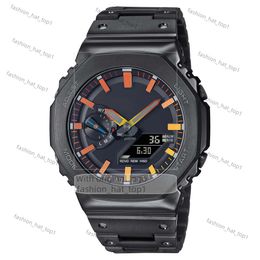 Sport Digital Quartz Unisex Watch Gm-B2100 Alloy LED Dial Full Function World Time Water Resistant Steel Strap Oak Series 1864