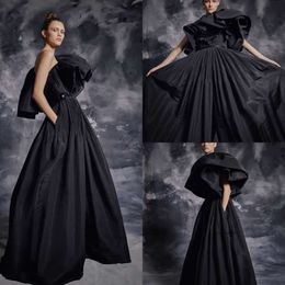 2020 Modest Krikor Jabotian One Shoulder Sleeveless A Line Evening Ruffles Sash Formal Dresses Sweep Train Party Gown 0508