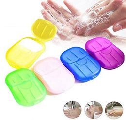 20PCSbox Disposable Anti dust Mini Travel Soap Paper Washing Hand Bath Cleaning Portable Boxed Foaming Soap Paper GH0247136035