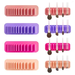 Makeup Brushes Silicone Wall Mounted Brush Holder Display Rack Drying Shelf Durable