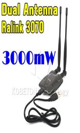 2016 Wireless Beini Internet Long Range 3000mW Dual Wifi Antenna Blueway USB Wifi Adapter Decoder Ralink 3070 BTN91003219112