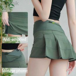 Skirts Skorts Women Tennis Skirt New Slim Fit Skirt Badminton Table Tennis Pleated Quick-Dry Gym Sports Yoga High Waist Skirt Short Skirt d240508