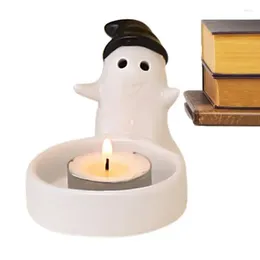 Candle Holders Light Holder Ceramic Ghost Candlestick Stand For Tealight Tabletop Decorative Crafts El Patio Garden Bar