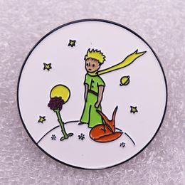 The Little Prince Fox Rose Classic Fairy Tale Enamel Brooch Le Petit Prince Pins Men Women Children Gift