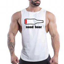 Men's Tank Tops 2d Fun Print Y2k Four Seasons MenS Clothing Tank Tops Basketball Casual Breathable Sport Style Round Neck Slveless New Y240507