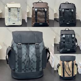 High quality designer bag Men and women backpack fashion schoolbag Classic presbyopia printing Natural pebble Leather canvas Large capacity Laptop bag