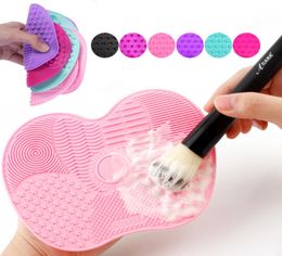 Silicone Makeup Brush Cleaner Pad Make Up Washing Brush Gel Cleaning Mat Hand Tool Foundation Makeup Brush Scrubber Board1523231
