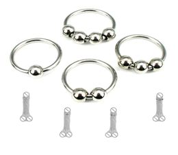 A suit of stainless steel cockring with beads for ejection delay for men sex toy adult product7689958