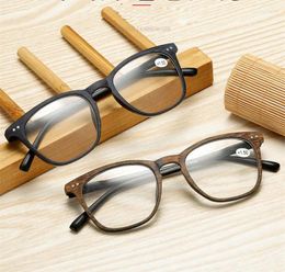 Sunglasses Square Wood Grain Presbyopia Glasses Men's Imitation Wooden Reading 1.0 To 4.0 Retro Hyperopia For Men