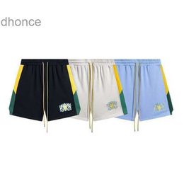 Men's and Women's Trends Designer Fashion Rhude Embroidery Lace Up Casual Colour Block Shorts Mens Womens High Street Beach Sports Capris