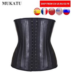 VIP MUKATU Latex Waist Trainer Corset Belly Slim Belt Body Shaper Modeling Strap 25 Steel Boned Waist Cincher fajas colombianas LJ2674080