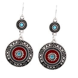 Charm Circular Versatile Popular Earrings Ethnic Storm Semitic Earring Alloy Popular Flower Earring Jewellery