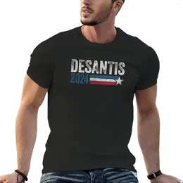 Men's Polos Desantis 2024 For President Vintage Distressed T-Shirt Blouse Shirts Graphic Tees Mens Big And Tall T