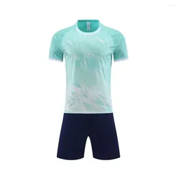 Men's Tracksuits 2024/24 Aldult Outdoor Running Training Wear Shirt Men And Kids Home Away Games Soccer Kits Short Sleeve 7710