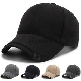 Ball Caps High Quality Men Solid Cotton Baseball Cap Luxury Fashion Black Outdoor Sports Peaked Hat Bone Sunshade Gorras Trucker Hats Kpop d240507