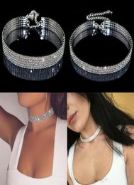 NEW pattern Gothic Chokers stretchable Crystal Choker Necklaces Charms Rhinestone Neckless Chocker For Women Wedding Jewelry Acces1851196