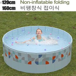 Bathing Tubs Seats Swimming pool PVC 120cm 160cm non inflatable folding easy to set up thickened family bathroom toy outdoor large swimming pool WX