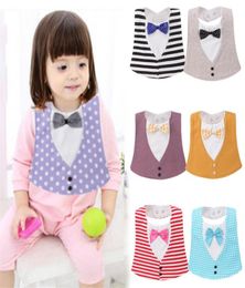 Cotton bow tie children bibs 15 colors pocket baby towel waterproof Burp Cloths Adjustable buttonkid bibs for Christmas present2385324715