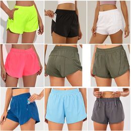 LL-01 Yoga Outfits Short Pants Womens Sports Hot Trousers High Waist Quick-dry Exercise Fitness Clothing Wear Girls Running Elastic Adult Sportswear