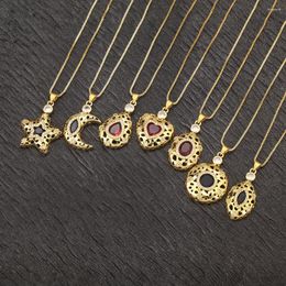 Pendant Necklaces High Quality Creative Trend Hollow Design Copper Inlaid Zircon Charm Necklace For Women Chain Choker Jewellery Accessories