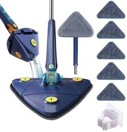 UNTIOR Telescopic Triangle Mop 360° Rotatable Spin Cleaning Squeeze Wet and Dry Use Water Absorption Home Floor Tools 240508