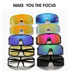 Outdoor Eyewear Fashion Cycling Glasses Sports Mirror One-piece Large Frame Sunglasses Dazzling Reflective Mercury