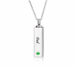 Fashion jewelry dad Cube Single Stainless Steel Pendant Necklace Urn Kit Cremation Ashes Jewelry for ashes7352276