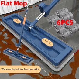 Wash Floor Mops for Home Cleaning Tile Mop Automatic Water Squeezing Adjustable Long Handle Tools 240508