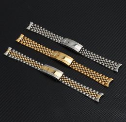 Watch Bands Top Quality 20mm Silver Gold Stainless Steel WatchBands For Role Strap DATEJUST Band Submarine Wristband Bracelet6775659