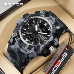 Wristwatches SANDA G-Style LED Digital Men Watches Waterproof Sports Watch Man Camouflage Military Army Timing Stopwatch Quartz Male Clock