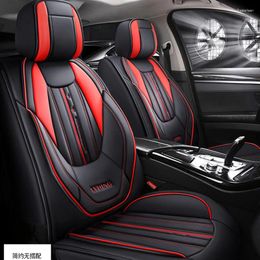 Car Seat Covers Cover Lzcs Front/Rear Vehicle Cushion Not Moves Universal Pu Leather Black/Red Non-Slide For Citron C4L F5 X45