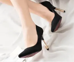 Dress Shoes Autumn Winter Women's Pumps Flock Sweet Woman Thick High Heels Ankle Strap Female Platform Pointy Sexy Women Ladies