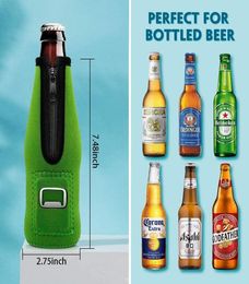 Solid Colour White Blank for Sublimation Neoprene Koozie Bottle Holder with Removable Bottle Opener 330ml Beer Cooler with Zipper A5335830