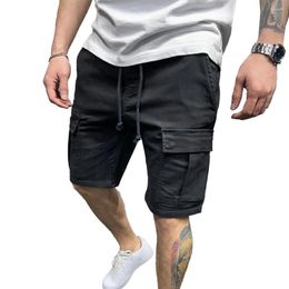 Men's Shorts Comfy Fashion Beach Outdoor Short Pants Drawstring Elastic Waist Fitness Hiking Mens Multi-pocket Sports