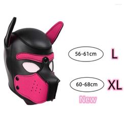 Party Masks XL Code Brand Increase Large Size Puppy Cosplay Padded Rubber Full Head Hood Mask With Ears For Men Women Dog Role Pla4263522