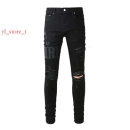 Amrir Jeans Denim Trousers Mens Jeans Designer Jean Men Black Pants High-End Quality Straight Design Retro Streetwear Casual Sweatpants Designers Pant 6613